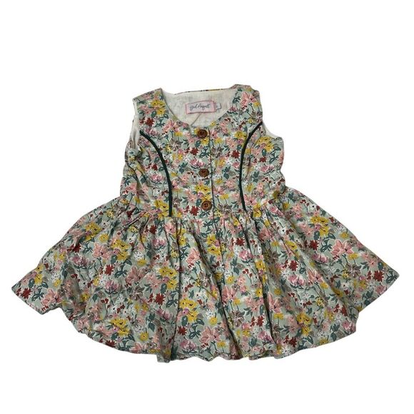 Girl August Sleeveless Floral Button-front Fit and Flare Dress SZ 2T - Picture 1 of 3